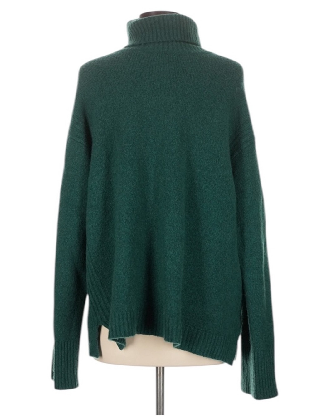 J. Crew Turtleneck Sweater in Supersoft Yarn Size Medium Green Oversized Fall - Picture 3 of 8